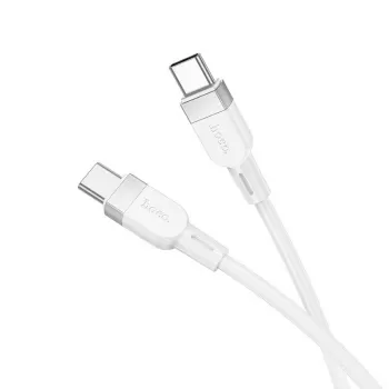 Hoco X109 Energy 60W Silikonowy Kabel Ładowania i Danych USB-C do USB-C 1m Biały