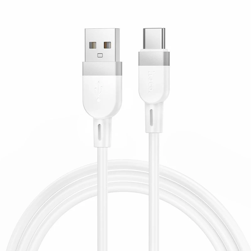 Hoco X109 Energy Silikonowy Kabel Ładowania i Danych USB-C (Dł. 1m) Biały