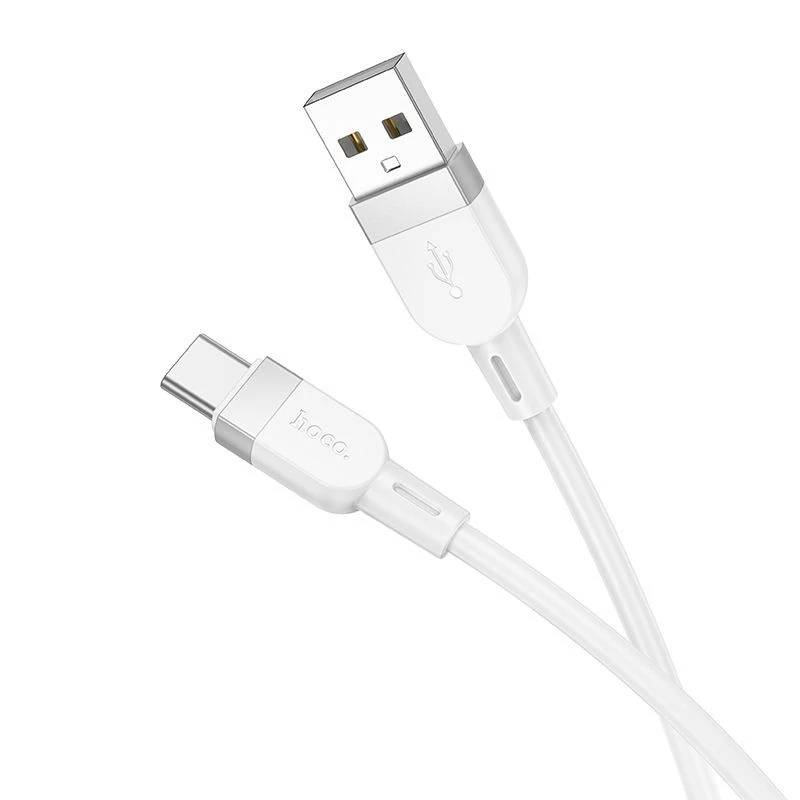 Hoco X109 Energy Silikonowy Kabel Ładowania i Danych USB-C (Dł. 1m) Biały