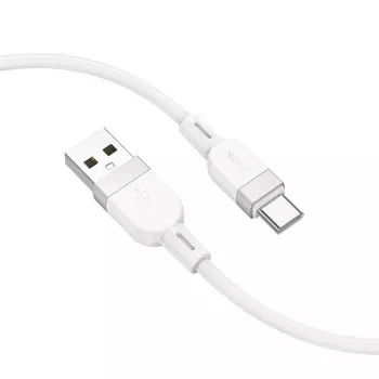 Hoco X109 Energy Silikonowy Kabel Ładowania i Danych USB-C (Dł. 1m) Biały