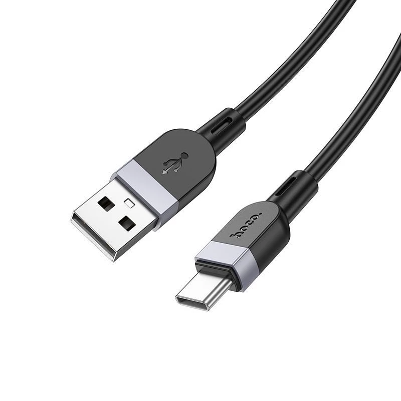 Hoco X109 Energy Silicone Charging Data Cable USB-A do USB-C 1m Czarny