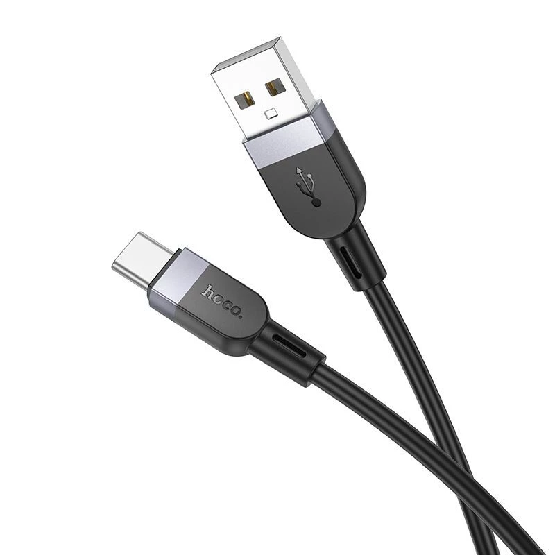 Hoco X109 Energy Silicone Charging Data Cable USB-A do USB-C 1m Czarny