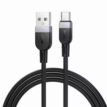 Hoco X109 Energy Silicone Charging Data Cable USB-A do USB-C 1m Czarny
