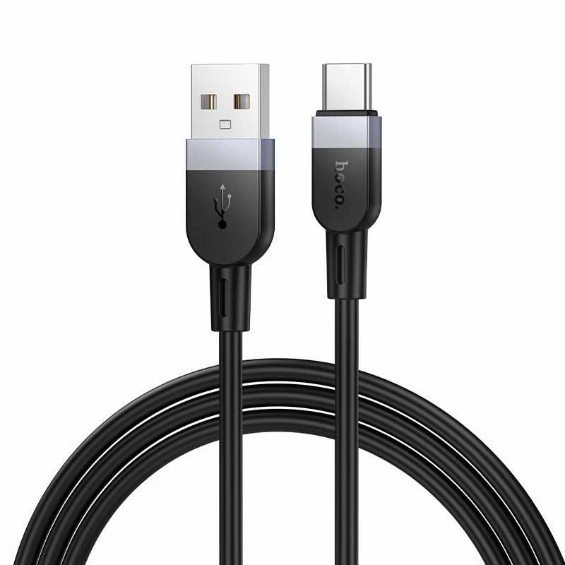 Hoco X109 Energy Silicone Charging Data Cable USB-A do USB-C 1m Czarny