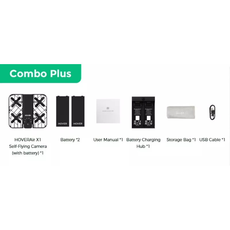HoverAir X1 Drone - Combo Plus Retail - Czarny