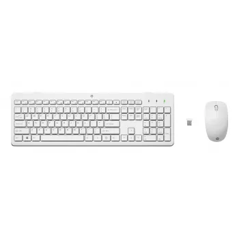 HP 230 Wireless Mouse and Keyboard Set - Black - QWERTY Full-Size - RF 2.4 GHz - Optical 1600 DPI - Spill-Resistant