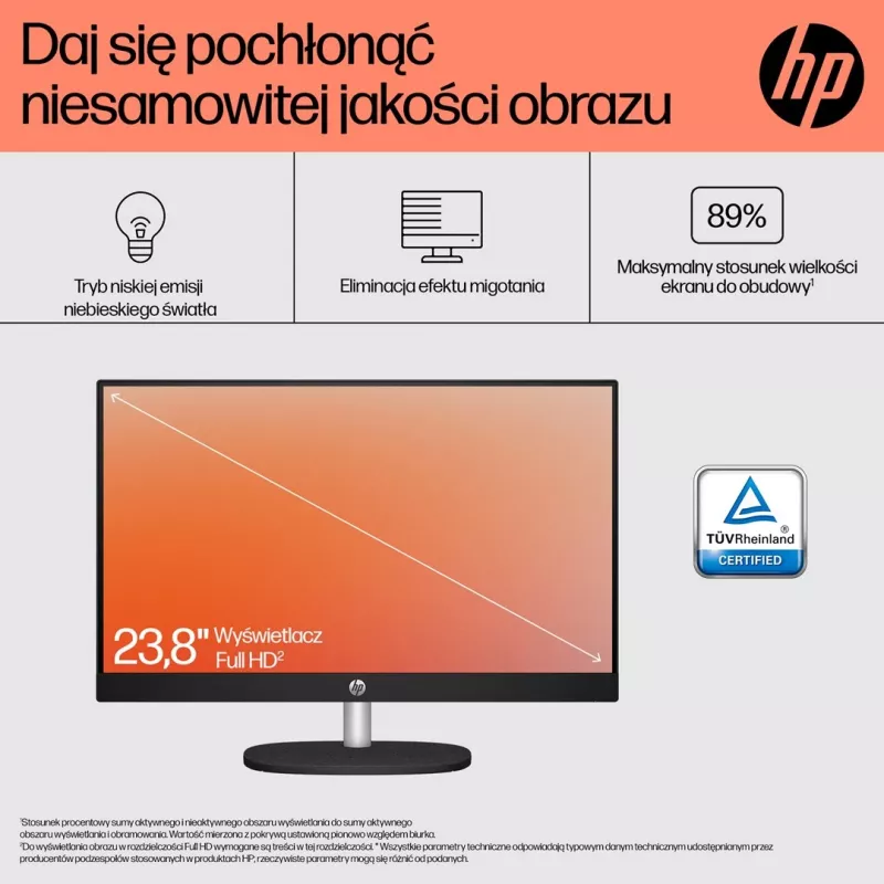 HP 24-cr0334nw All-in-One PC, 23,8 inch Full HD, AMD Ryzen 7 7730U, 16 GB DDR4, 512 GB SSD, Free DOS, Biały