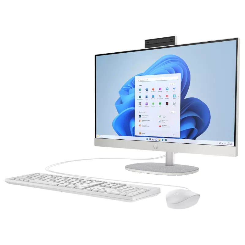 HP 24-cr0430ng 23.8 cala All-in-One Desktop PC, Intel Core i3-1315U, 8GB RAM, 256GB SSD, Windows 11 Home, Biały
