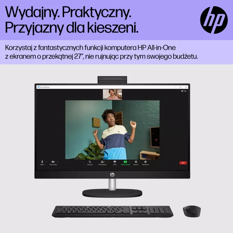 HP 27-cr0224nw Intel Core i5-1335U 27 cali Full HD All-in-One PC, 16 GB DDR4, 512 GB SSD, FreeDOS, Biały