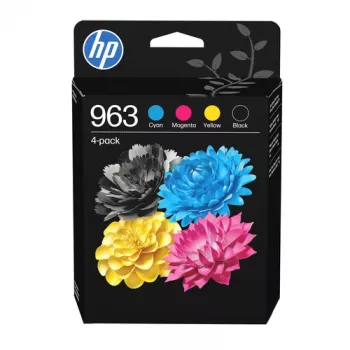 HP 963 Original Ink Cartridge Multipack (4-Pack) - Black, Cyan, Magenta, Yellow - High Yield