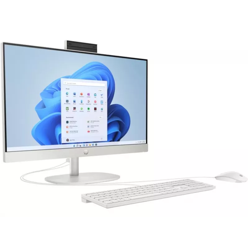 HP All-in-One 24-cr0009nf Desktop PC, Intel Core i5-1335U, 16GB RAM, 512GB SSD, 23.8 inch Full HD IPS Display, Windows 11 Home, Biały (produkt odnowiony)