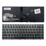 Klawiatura zamienna do HP EliteBook 840 G5 / 846 G5 / 745 G5 - srebrna, podświetlana, układ US English