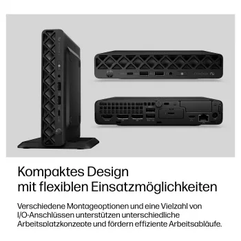 HP EliteDesk 8 Mini G2i Mini PC, Intel Core Ultra 7 356H, 32GB DDR5 RAM, 1TB NVMe SSD, Windows 11 Pro, Czarny