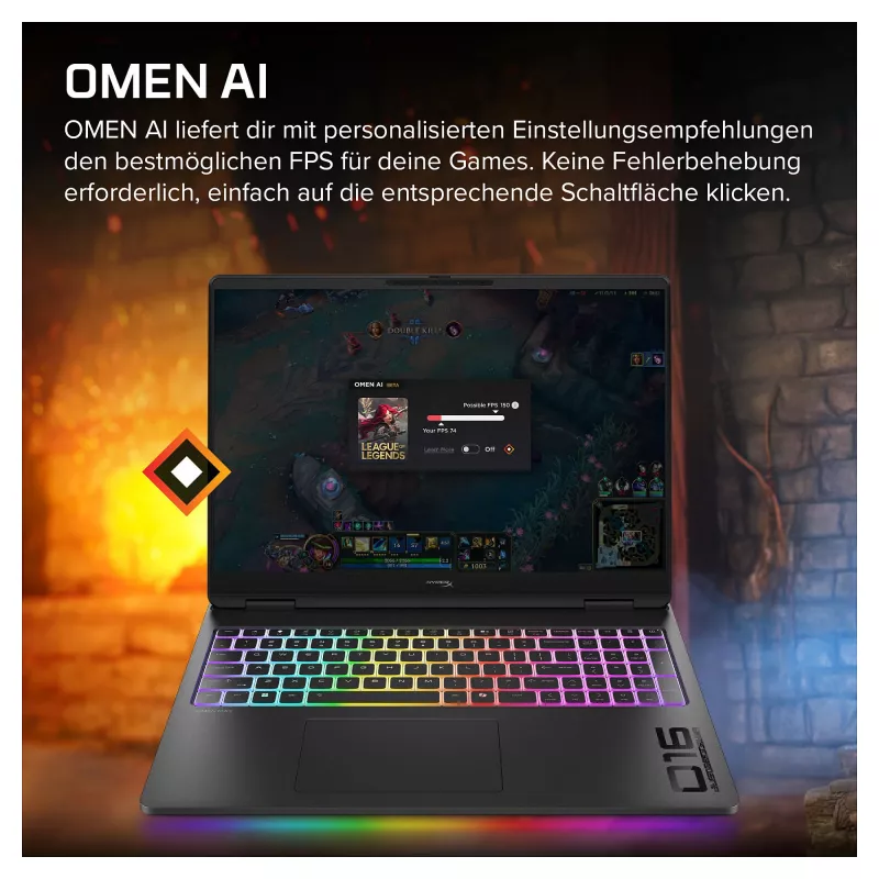 HP HyperX OMEN 16-ah1470ng Laptop gamingowy, AMD Ryzen 7, RTX 5070 Ti, 32GB RAM, 1TB SSD, 16,1 cala QHD 270Hz, Windows 11 Home