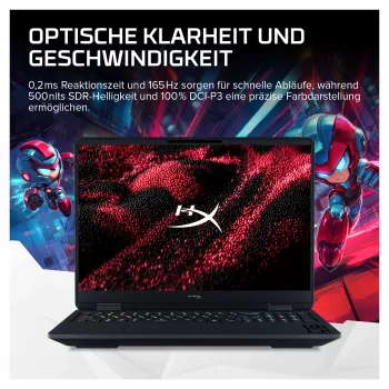 HP HyperX OMEN 16-am2170ng Laptop do gier, 16,1 cala QHD 165Hz, Intel Core i7-14650HX, 16GB RAM, 512GB SSD, GeForce RTX 5070, FreeDOS, klawiatura niemiecka