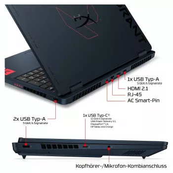 HP OMEN 16-ah1490ng Laptop gamingowy, 16,1 cala QHD 165Hz, Intel Core 9 270HX, 32GB DDR5, 1TB SSD, RTX 5080, Windows 11 Home, Klawiatura niemiecka