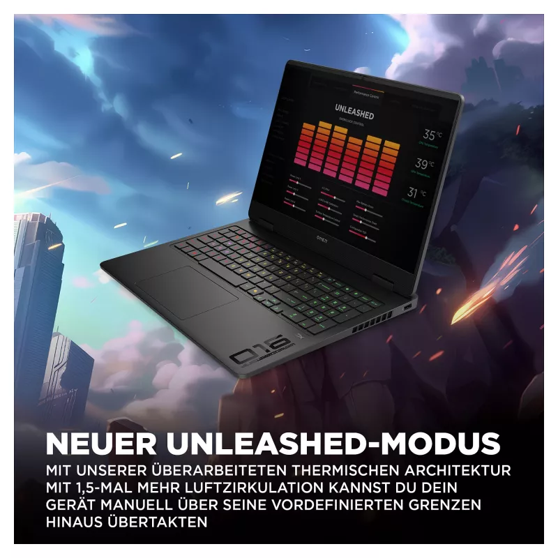 HP OMEN 16-am0471ng Laptop do gier, 16 inch WUXGA 144Hz, Intel Core Ultra 7 255H, 16GB RAM, 512GB SSD, NVIDIA GeForce RTX 5050, FreeDOS, Shadow Black