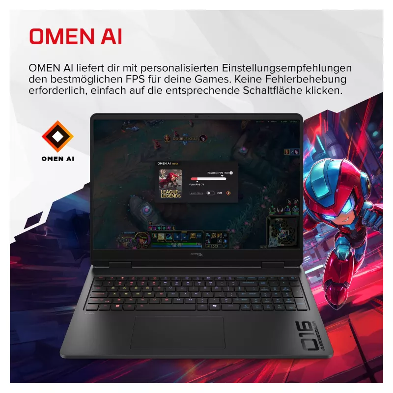 HP OMEN 16-am2190ng Laptop do gier, 16,1 cala QHD 165Hz, Intel Core i9-14900HX, 24GB RAM, 1TB SSD, RTX 5070, Windows 11 Home