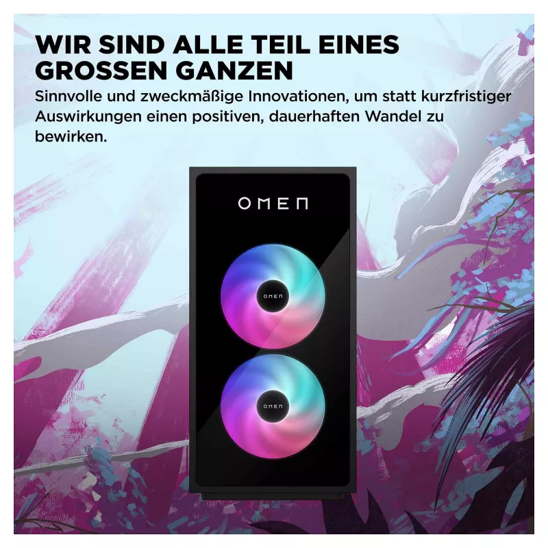 HP OMEN GT16-1474ng 35L Komputer stacjonarny do gier, AMD Ryzen 7 9800X3D, 32GB DDR5, 1TB SSD, NVIDIA GeForce RTX 5070, Windows 11 Home, Shadow Black