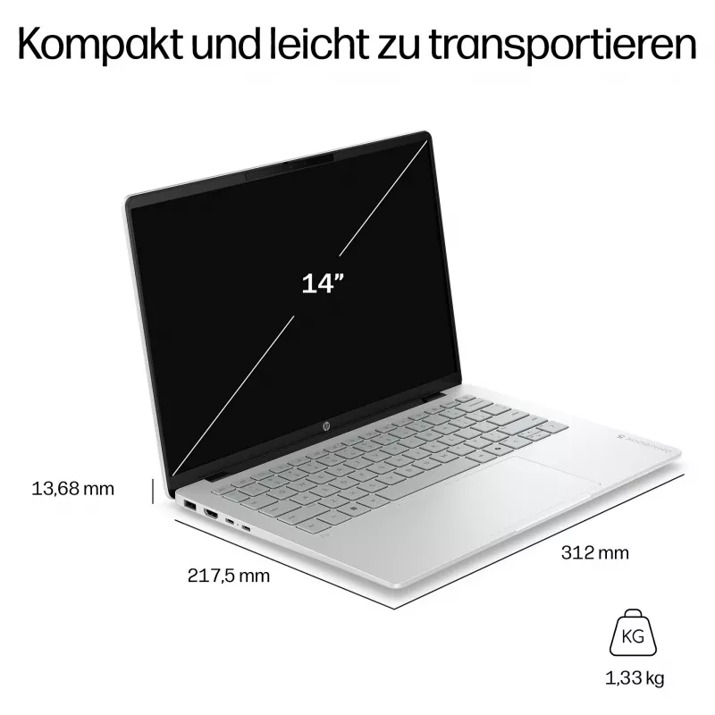 Laptop HP OmniBook 5 Next Gen AI 14-hh0470ngx, 14 cali, Intel Core Ultra 7 355, 16GB RAM, 512GB SSD, Windows 11 Home