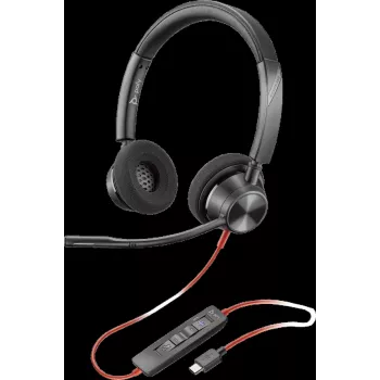 HP Poly Blackwire 3320-M USB-C przewodowy zestaw słuchawkowy z mikrofonem na wysięgniku, redukcją szumów, czarny