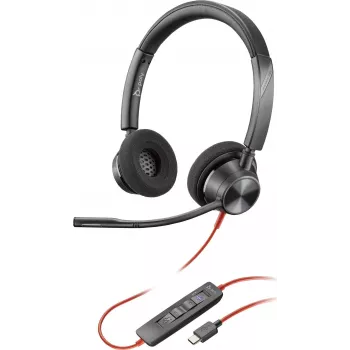 HP Poly Blackwire 3320-M USB-C przewodowy zestaw słuchawkowy z mikrofonem na wysięgniku, redukcją szumów, czarny