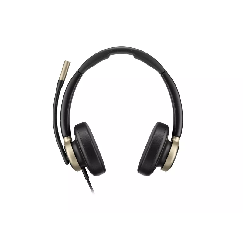 HP Poly Mission 825 Stereo USB Wired Headset z aktywną redukcją szumów, czarny, certyfikowany dla Microsoft Teams, Zoom, Google Meet, Works With Chromebook