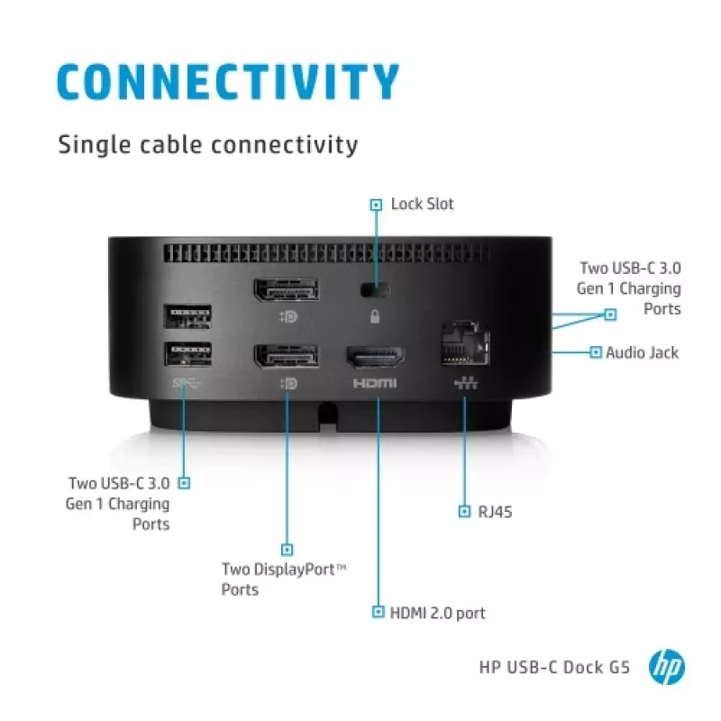 Stacja dokująca HP USB-C Dock G5 (5TW10AA), czarna