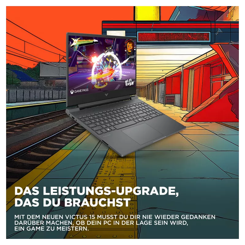 HP Victus 15-fa2140ng 15,6 cala Full HD 144Hz Laptop Gamingowy, Intel Core i5-13420H, 16GB RAM, 512GB SSD, NVIDIA GeForce RTX 3050, FreeDOS, Klawiatura niemiecka