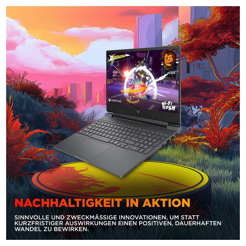 HP Victus 15-fa2178ng Gaming Laptop, 15.6 cala FHD 144Hz IPS, Intel Core i7-13620H, 12GB RAM, 512GB SSD, NVIDIA GeForce RTX 5060, FreeDOS, Mica Silver