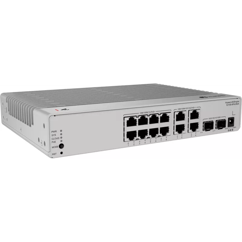 HUAWEI S310S-8P4UN2X Switch, 8x portów Gigabit PoE+, 4x porty 2.5G PoE++, 12-portowy zarządzalny switch sieciowy 98012849