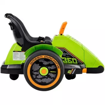 Huffy Green Machine 360 Elektryczny samochodzik dla dzieci - 6V, dryf 360°, zielony/czarny, wiek 3-7