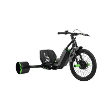 Huffy Green Machine Drift Trike, 36V Electric, Black/Green, 350W Brushless Motor, 20 inch Front Wheel, Dual-Stick Steering, Adjustable Bucket Seat, Ages 8+, 150 lbs Max