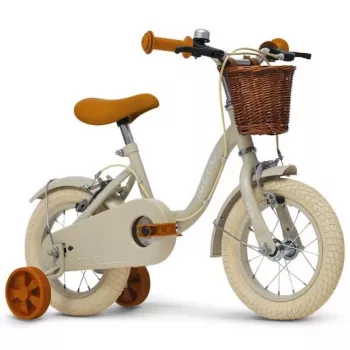 Huffy Vintage 12-calowy rower dziecięcy, szary z koszykiem i kółkami bocznymi