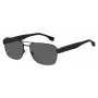 HUGO BOSS BLACK BOSS1441S807 Okulary przeciwsłoneczne męskie prostokątne - czarna oprawka, szare szkła 60/16/150 mm