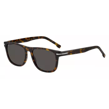 Okulary przeciwsłoneczne HUGO BOSS BLACK BOSS1626S086 dla mężczyzn - czarna oprawka, szare szkła, 55/18/145 mm
