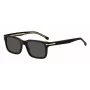 HUGO BOSS BLACK BOSS1628S807 Okulary przeciwsłoneczne prostokątne, czarna oprawka, szare szkła, 54/19/145 mm
