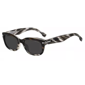 Okulary przeciwsłoneczne HUGO BOSS BLACK męskie BOSS1793FSTV7 - czarna oprawka, szare szkła, 53 mm