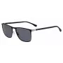 HUGO BOSS CZARNE OKULARY PRZECIWSŁONECZNE BOSS1004SITO6 Prostokątna oprawka acetatowa Szare soczewki 56/17/145 mm