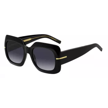 Okulary przeciwsłoneczne HUGO BOSS BLACK dla kobiet BOSS1730S807 - Prostokątna oprawka acetatowa, szare soczewki, 54 mm