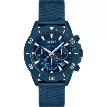 Zegarek męski HUGO BOSS 1513919 46 mm Koperta ze stali nierdzewnej Czarny pasek silikonowy Chronograf Kwarcowy