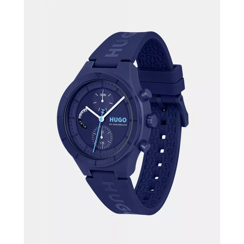 Zegarek męski HUGO BOSS Velocity chronograf kwarcowy 44mm stal nierdzewna niebieska tarcza