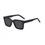 HUGO HG1259S807IR Męskie okulary przeciwsłoneczne prostokątne, czarna oprawka, szare szkła, UV400, 51mm