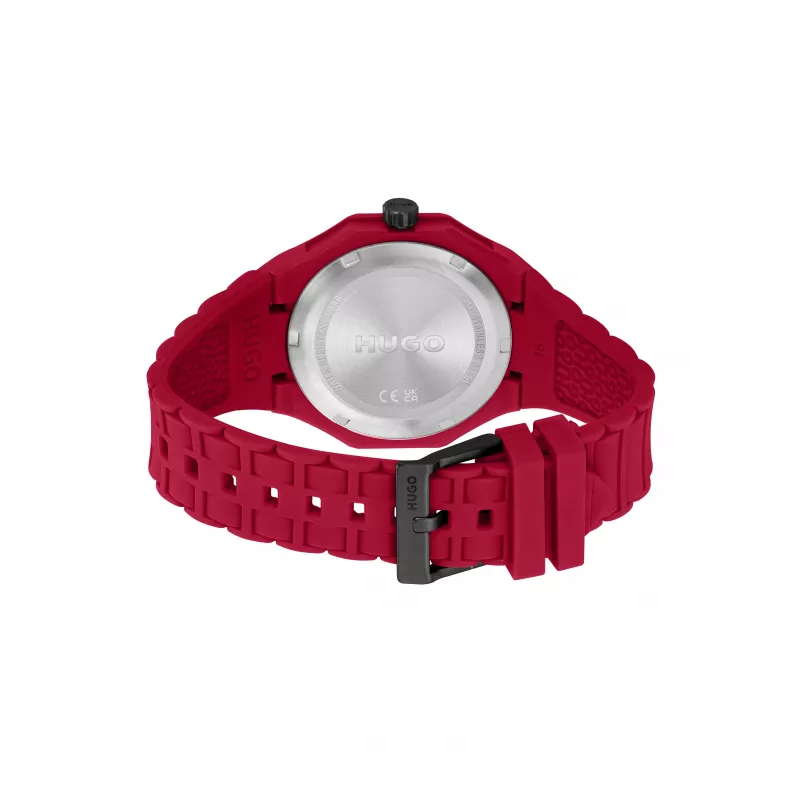 Zegarek męski HUGO Velocity Chronograph Quartz 42mm, koperta ze stali nierdzewnej, czarny pasek silikonowy 1530328