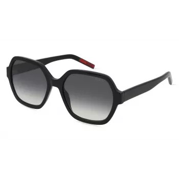 Okulary przeciwsłoneczne HUGO damskie HG1265S807F69 - kwadratowa oprawka acetatowa z szarymi soczewkami gradientowymi