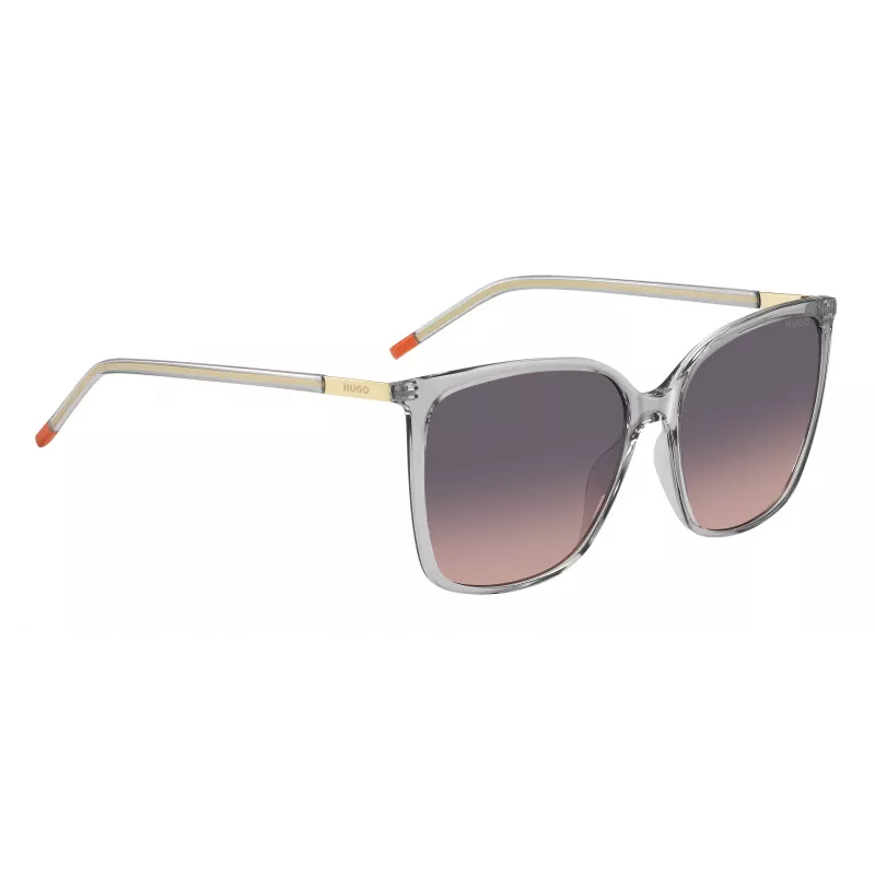 Okulary przeciwsłoneczne HUGO damskie HG1275SKB7F7F - oprawka acetatowa Havana/Brąz, soczewki brązowe gradientowe, 57mm