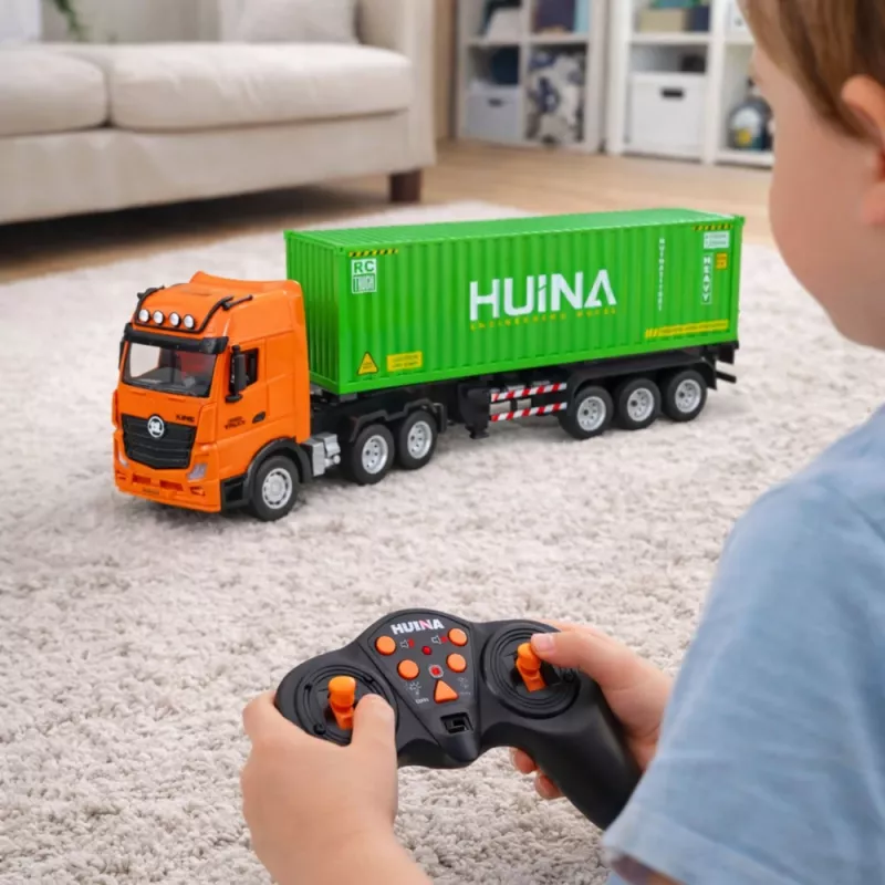HUINA 1:18 RC Remote Control Truck with Container Lights and Sounds