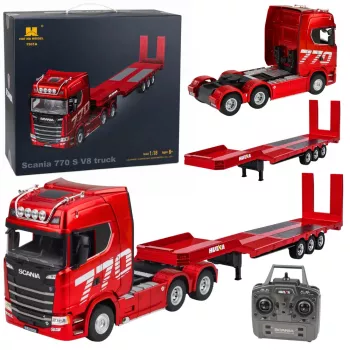 HUINA 32330 Scania 770S Ciężarówka z Przyczepą Zdalnie Sterowana Czerwona 1:18