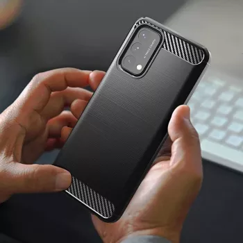 Hurtel Carbon Case Flexible Cover dla OnePlus Nord N200 5G Czarny
