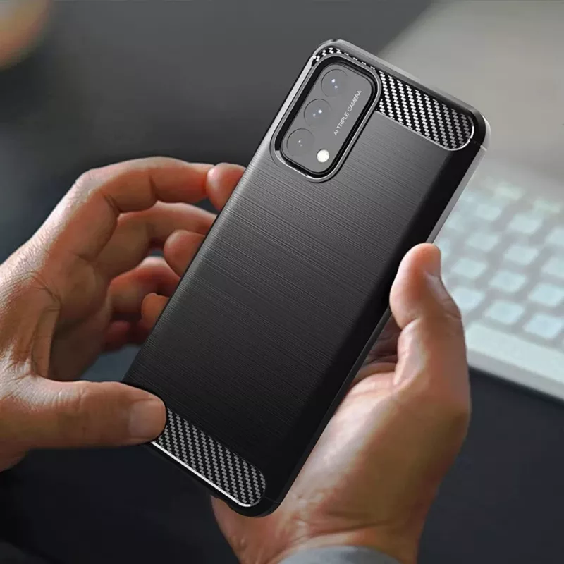 Hurtel Carbon Case Flexible Cover dla OnePlus Nord N200 5G Czarny
